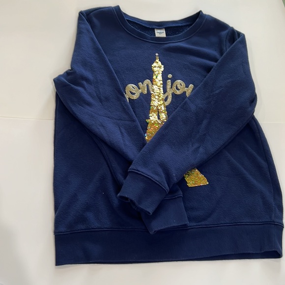 Girls flip sequin Bonjour pullover - Picture 3 of 4